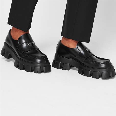 prada monolith loafers men's|platform loafers prada.